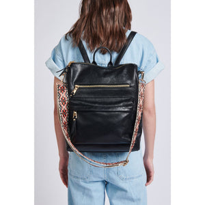 Woman wearing Black Moda Luxe Riley Backpack 842017129394 View 2 | Black