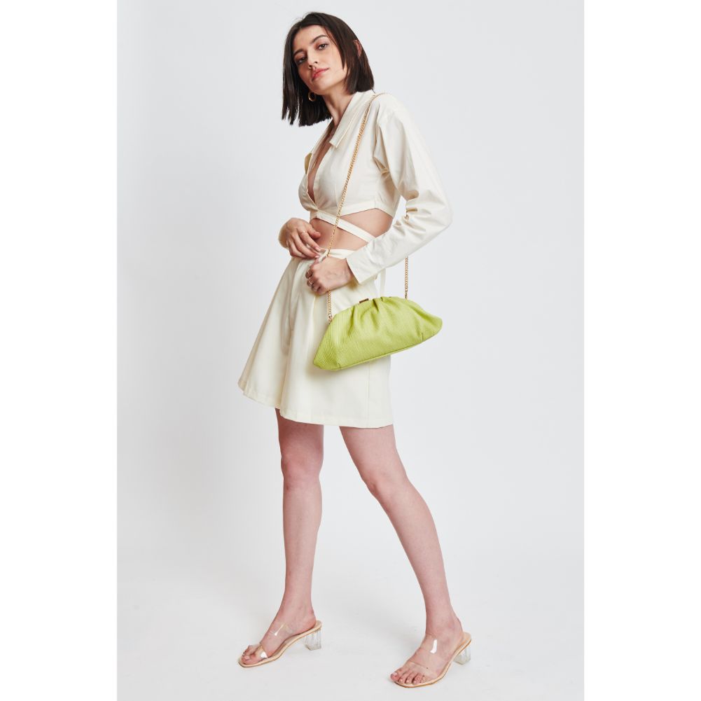 Woman wearing Lime Moda Luxe Jewel Clutch 842017131885 View 3 | Lime