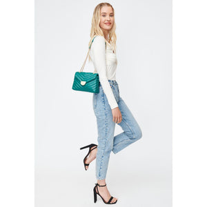 Woman wearing Emerald Moda Luxe Nora Crossbody 842017130482 View 3 | Emerald