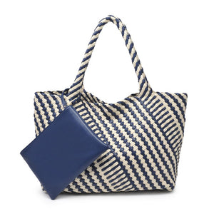 Product Image of Moda Luxe Solana Tote 842017135791 View 5 | Navy Ivory