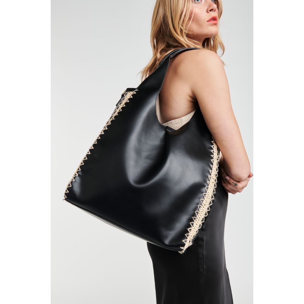 Woman wearing Black Moda Luxe Havana Hobo 842017123699 View 1 | Black