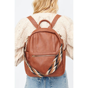 Woman wearing Cognac Moda Luxe Scarlett Backpack 842017130147 View 2 | Cognac