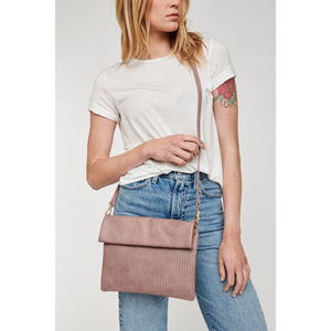 Woman wearing Mauve Moda Luxe Amelia Crossbody 842017120605 View 1 | Mauve