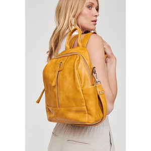 Woman wearing Mustard Moda Luxe Bowie Backpack 842017119524 View 2 | Mustard