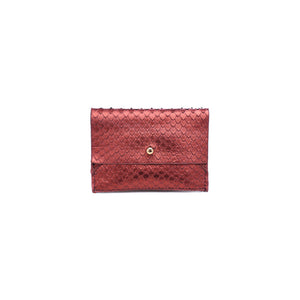 Product Image of Moda Luxe Elle Python Metallic Card Holder 842017119913 View 1 | Red