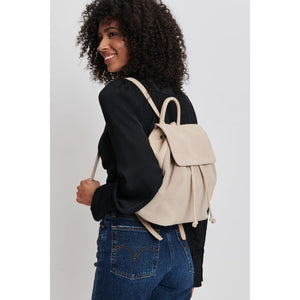 Woman wearing Natural Moda Luxe Quinlan Backpack 842017132899 View 2 | Natural