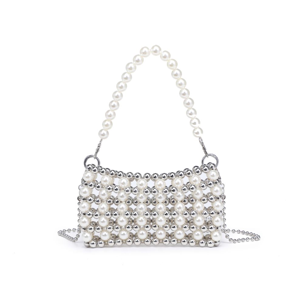 Product Image of Moda Luxe Janet Evening Bag 842017133506 View 5 | Ivory Silver