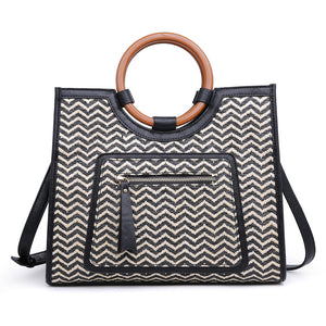 Product Image of Moda Luxe Laguna Print Satchel 842017118893 View 1 | Black