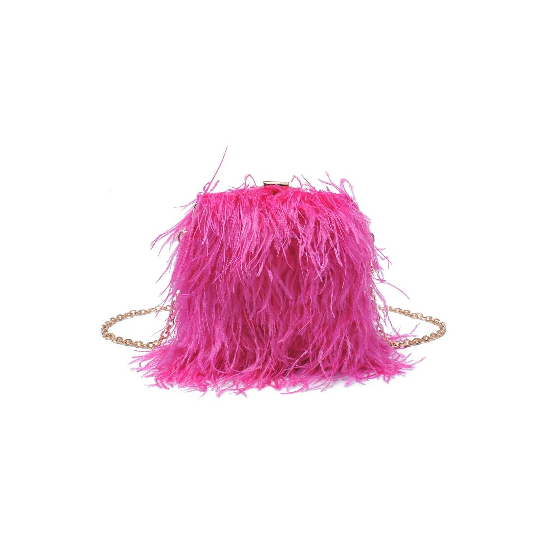 Product Image of Moda Luxe Feathered Flair Evening Bag 842017138822 View 6 | Hot Pink