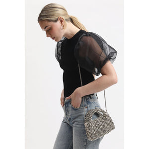 Woman wearing Silver Moda Luxe Kora Crossbody 842017134077 View 2 | Silver