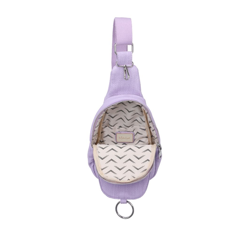 Product Image of Moda Luxe Regina - Coated Canvas Sling Backpack 842017132622 View 8 | Lavender