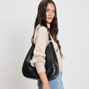 Woman wearing Black Moda Luxe Olivia Hobo 842017136125 View 2 | Black