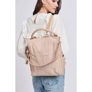 Woman wearing Natural Moda Luxe Brette Backpack 842017114680 View 1 | Natural