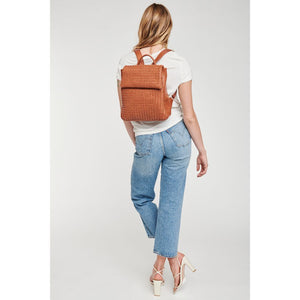 Woman wearing Cognac Moda Luxe Aurie Backpack 842017127253 View 4 | Cognac