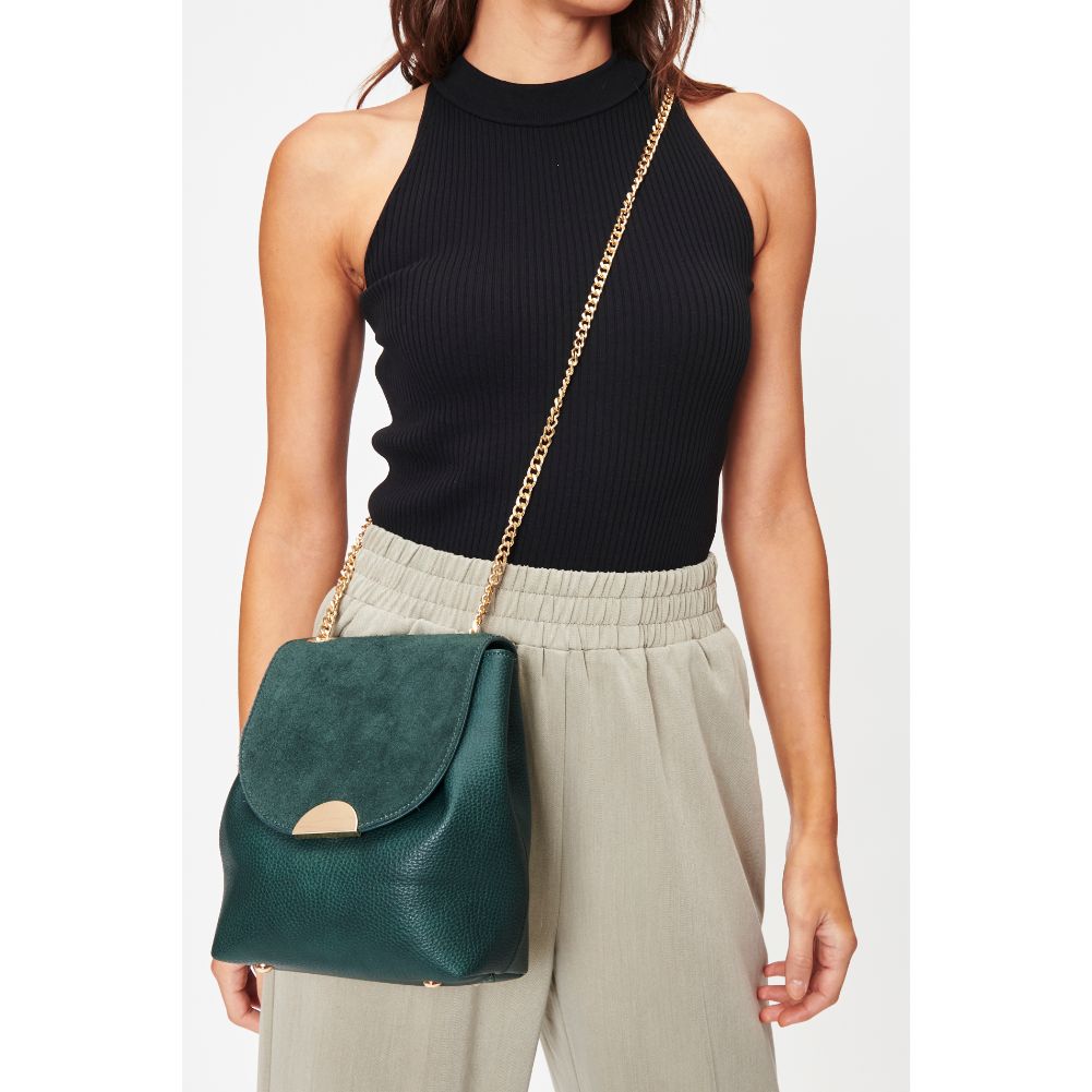 Woman wearing Emerald Moda Luxe Breanna Crossbody 842017128564 View 1 | Emerald