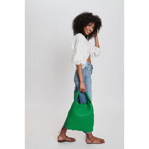 Woman wearing Kelly Green Moda Luxe Ellery Hobo 842017132110 View 3 | Kelly Green