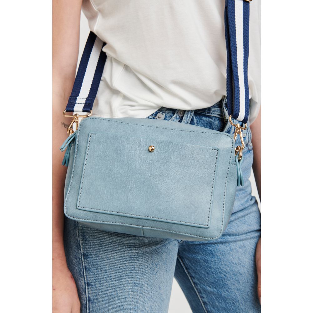 Woman wearing Denim Moda Luxe Skylie Crossbody 842017126744 View 2 | Denim