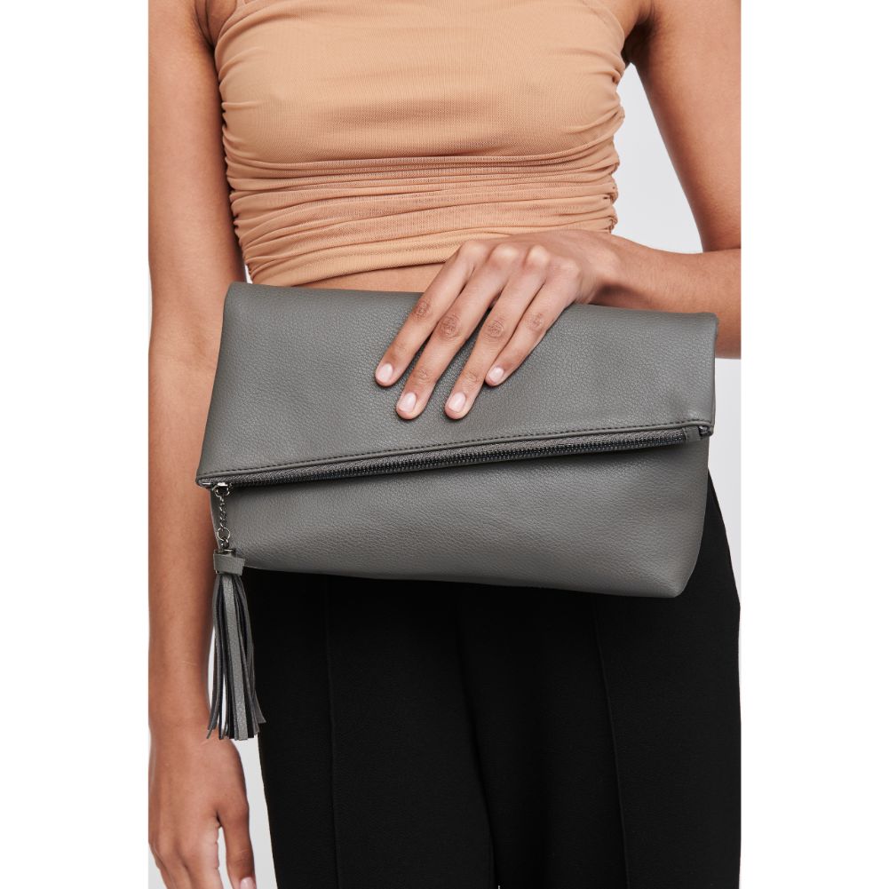 Woman wearing Charcoal Moda Luxe Maribel Crossbody 842017123514 View 2 | Charcoal