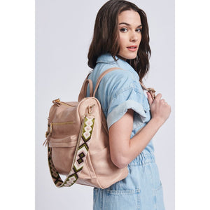 Woman wearing Natural Moda Luxe Riley Backpack 842017129400 View 1 | Natural