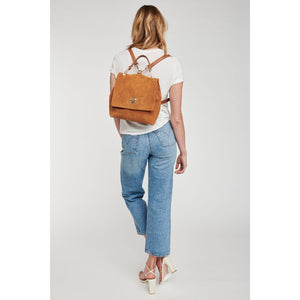 Woman wearing Tan Moda Luxe Antoinette Backpack 842017112341 View 4 | Tan