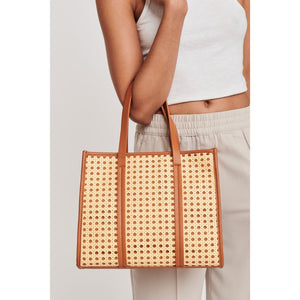 Woman wearing Tan Moda Luxe Rosie Tote 842017124122 View 2 | Tan