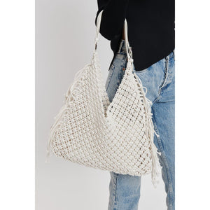 Woman wearing White Moda Luxe Ariel Hobo 842017131816 View 1 | White