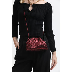 Woman wearing Burgundy Moda Luxe Laila Crossbody 842017134176 View 4 | Burgundy