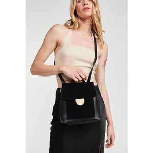 Woman wearing Black Moda Luxe Claudette Backpack 842017127420 View 3 | Black