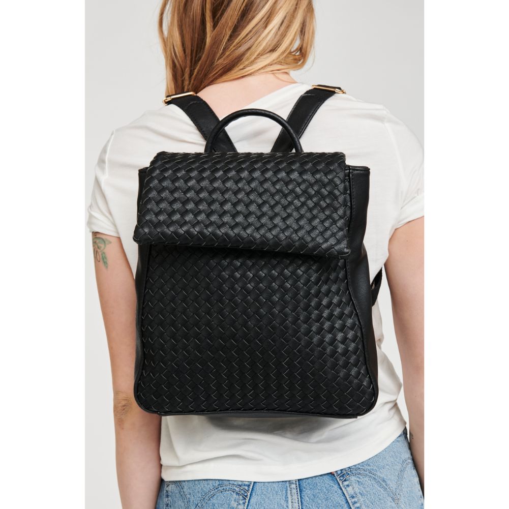 Woman wearing Black Moda Luxe Aurie Backpack 842017127246 View 1 | Black