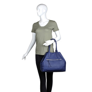 Woman wearing Navy Moda Luxe Camden Tote 842017116738 View 1 | Navy