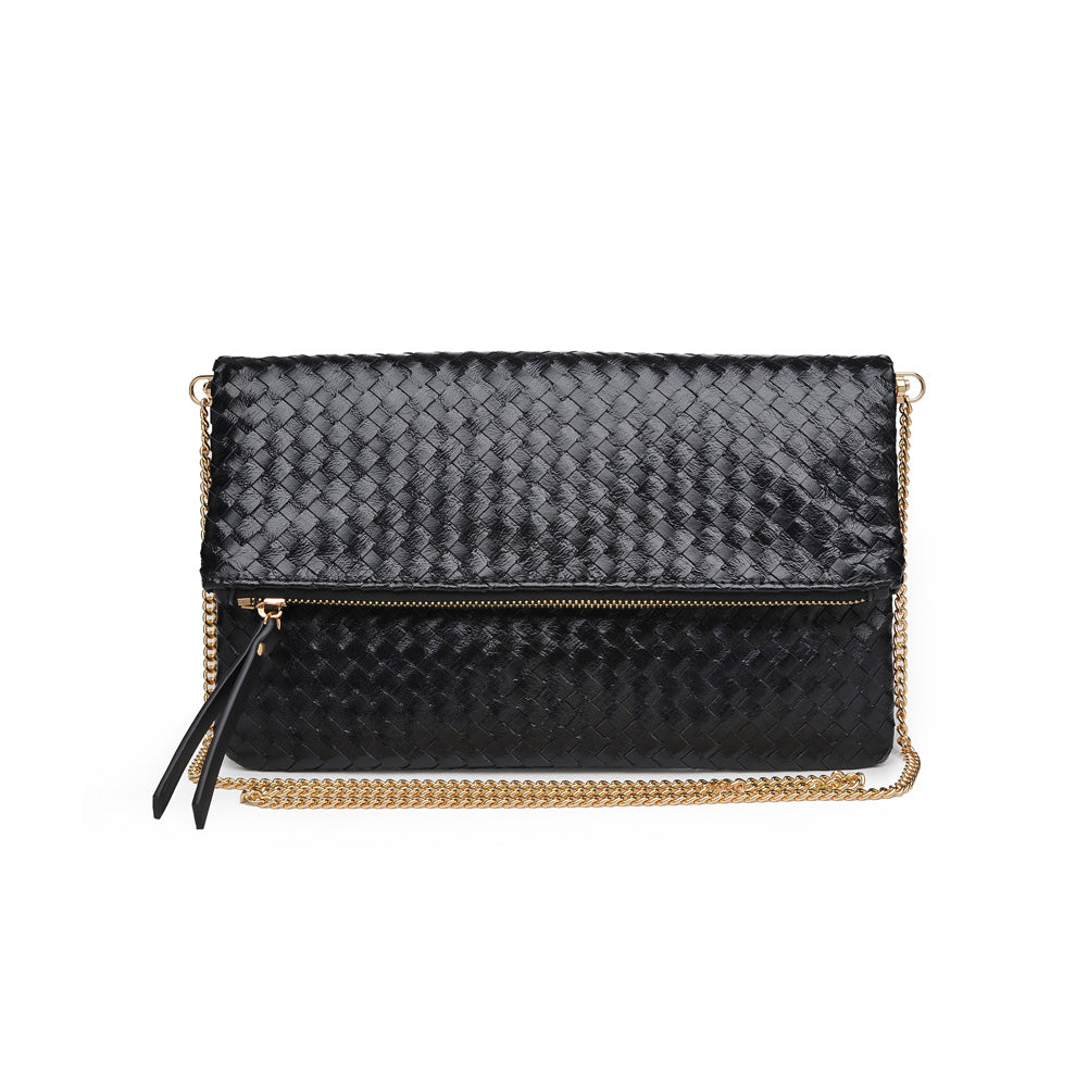 Product Image of Moda Luxe Alicia Woven Clutch 842017118053 View 5 | Black