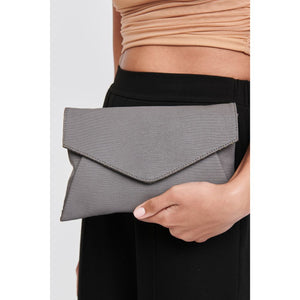 Woman wearing Grey Moda Luxe Cara Clutch 842017118190 View 1 | Grey