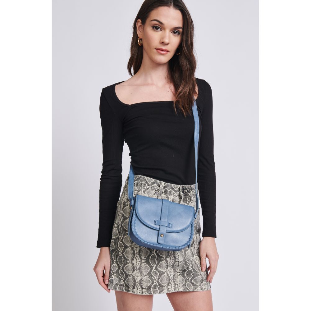 Woman wearing Cornflower Blue Moda Luxe Maris Crossbody 842017103318 View 2 | Cornflower Blue