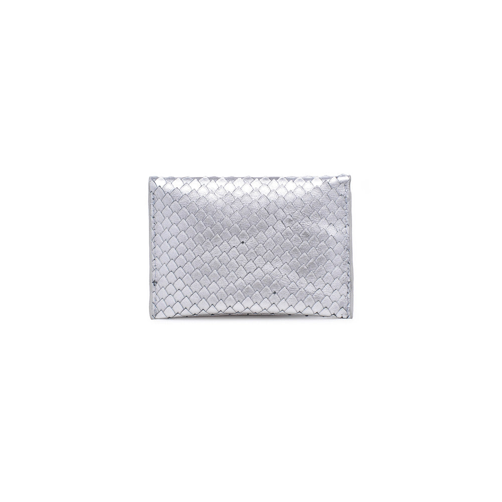 Product Image of Product Image of Moda Luxe Elle Python Metallic Card Holder 842017119920 View 3 | Silver