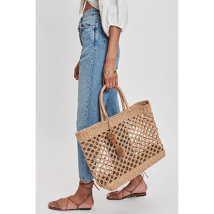 Woman wearing Natural Moda Luxe Meara Tote 842017132806 View 3 | Natural