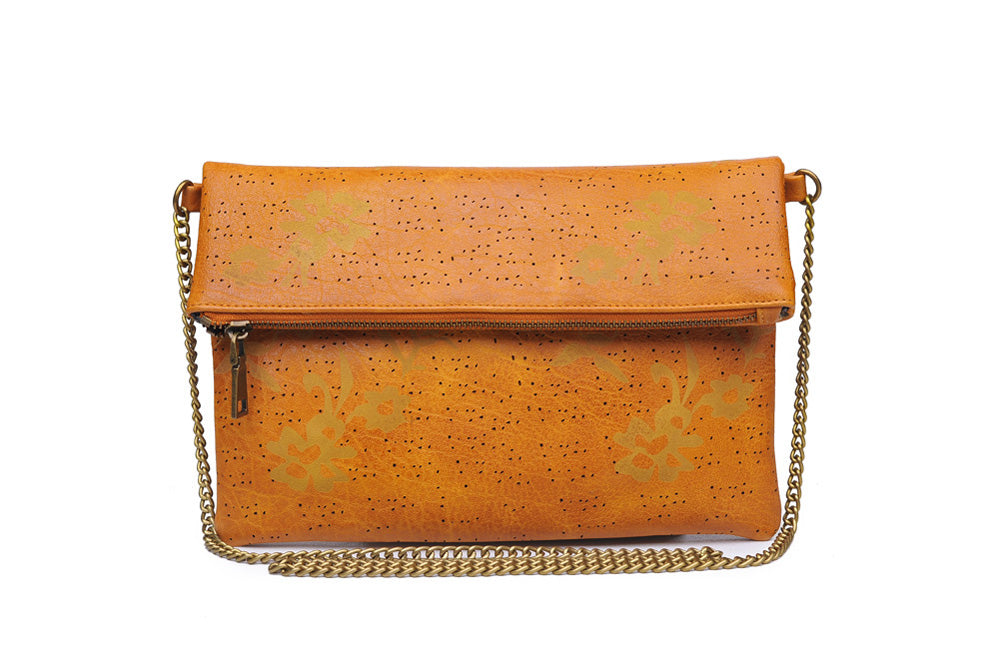 Product Image of Moda Luxe Poppy Clutch 842017107972 View 1 | Mustard