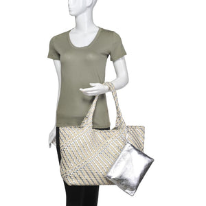 Product Image of Moda Luxe Solana Tote 842017136866 View 5 | Silver Ivory