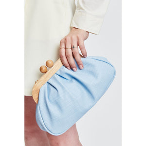 Woman wearing Sky Blue Moda Luxe Enya Clutch 842017131267 View 4 | Sky Blue