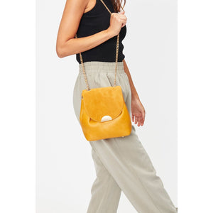 Woman wearing Mustard Moda Luxe Breanna Crossbody 842017127956 View 1 | Mustard