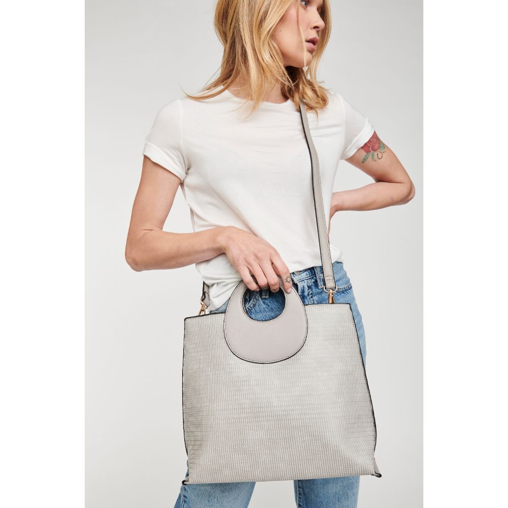 Woman wearing Grey Moda Luxe Sienna Tote 842017124689 View 1 | Grey