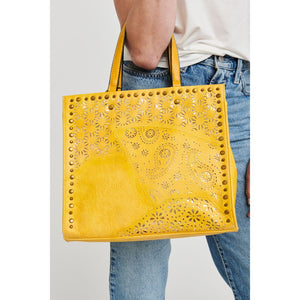 Woman wearing Yellow Moda Luxe Valerie Tote 842017113744 View 2 | Yellow