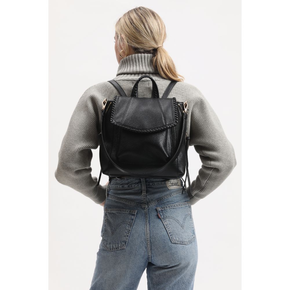 Woman wearing Black Moda Luxe Dido Backpack 842017133223 View 3 | Black