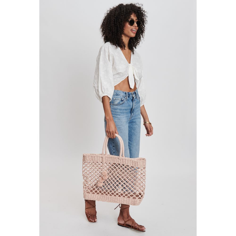 Woman wearing Rose Moda Luxe Meara Tote 842017132790 View 4 | Rose