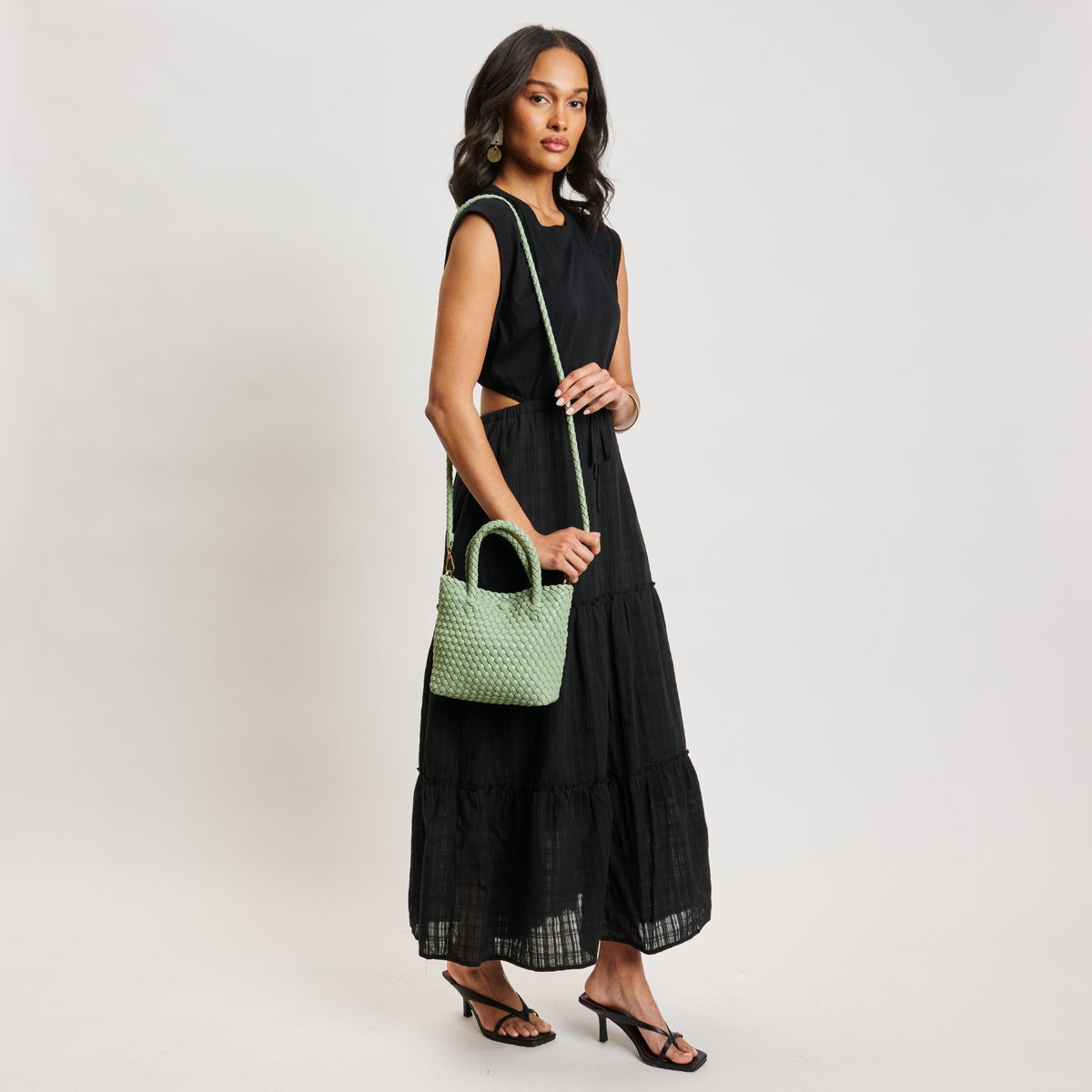 Woman wearing Sage Moda Luxe Leanna Crossbody 842017137306 View 3 | Sage