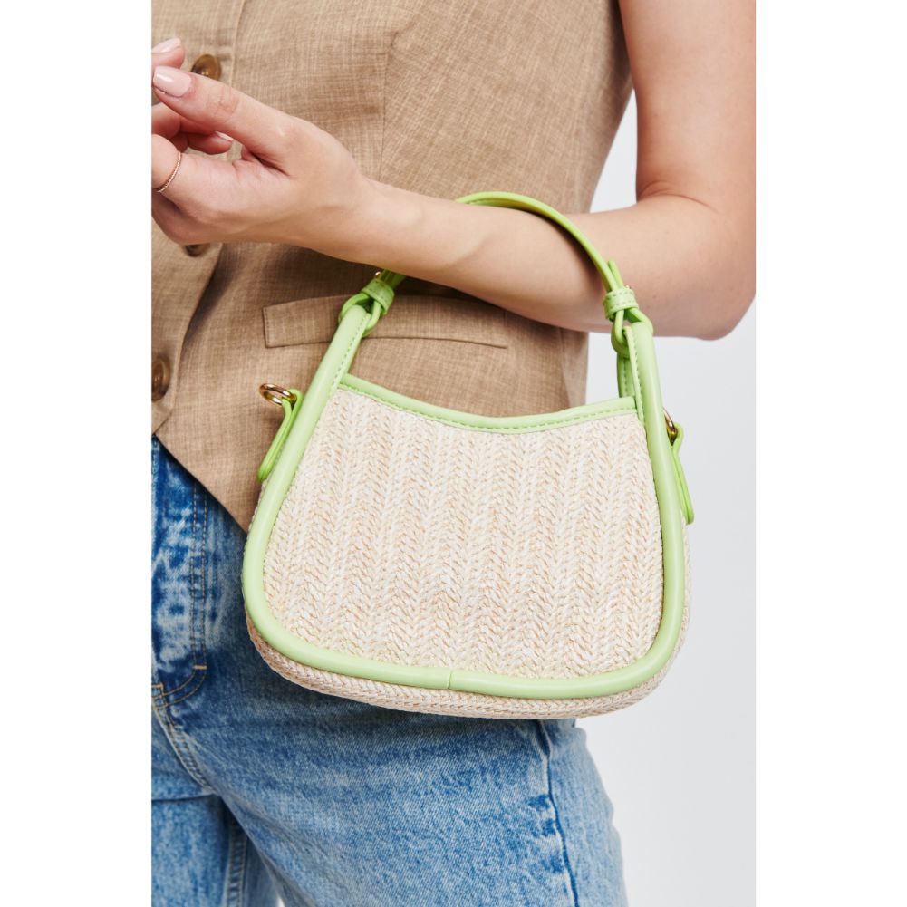 Woman wearing Natural Lime Moda Luxe Aimee Crossbody 842017131199 View 4 | Natural Lime