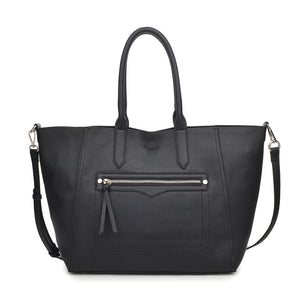 Woman wearing Black Moda Luxe Camden Tote 842017116721 View 2 | Black