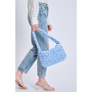 Woman wearing Sky Blue Moda Luxe Trendelle Hobo 842017134978 View 3 | Sky Blue