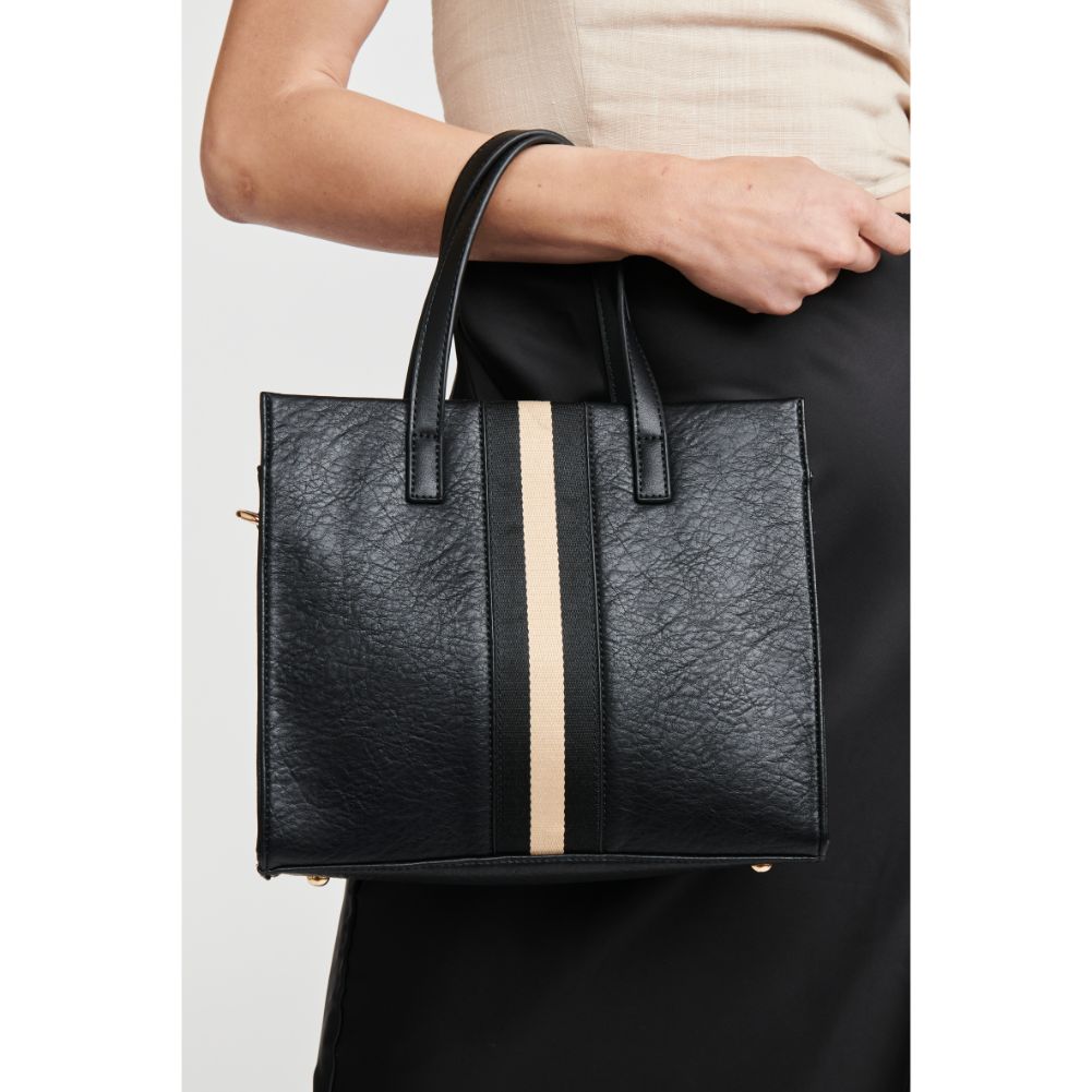 Woman wearing Black Moda Luxe Jasmine Mini Tote 842017127017 View 1 | Black