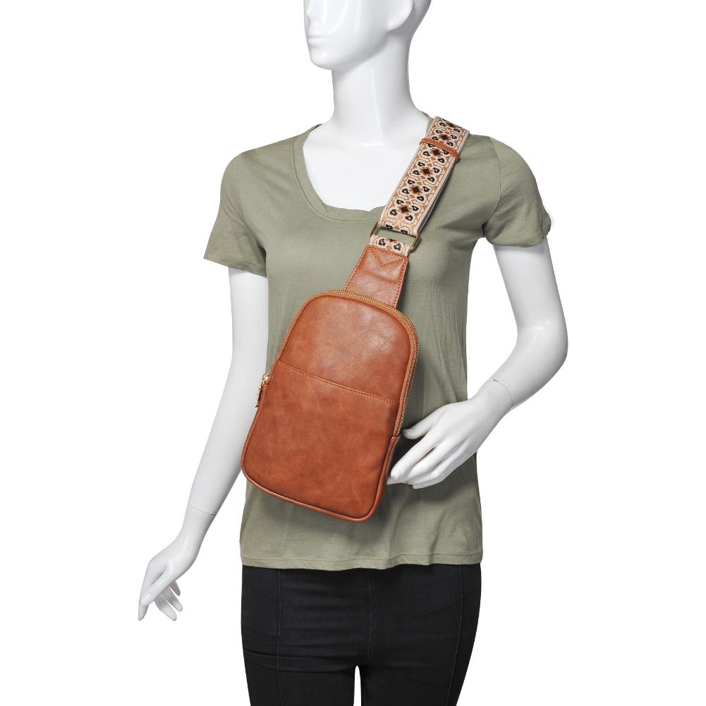 Product Image of Moda Luxe Zuri Sling Backpack 842017135845 View 5 | Tan