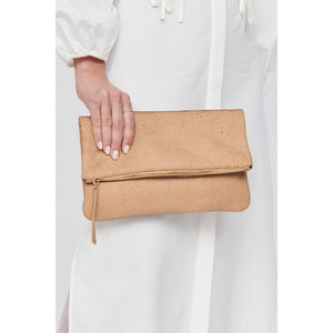 Woman wearing Nude Moda Luxe Alicia Clutch 842017117995 View 4 | Nude